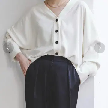 노블 25SS 에스테르 더블 크로스 가디건 블라우스 화이트