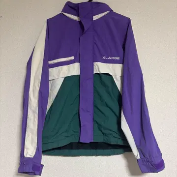 [초레어] XLARGE 백 로고 나일론 자켓 M 보라색 x 그린 90s