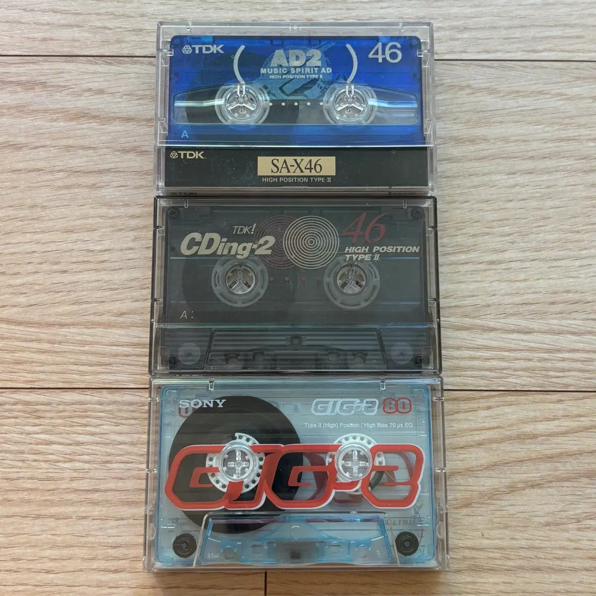 TDK AD2 / CDing2 / Sony GIG2 Type II 일본제 카세트 중고 공테이프 3개