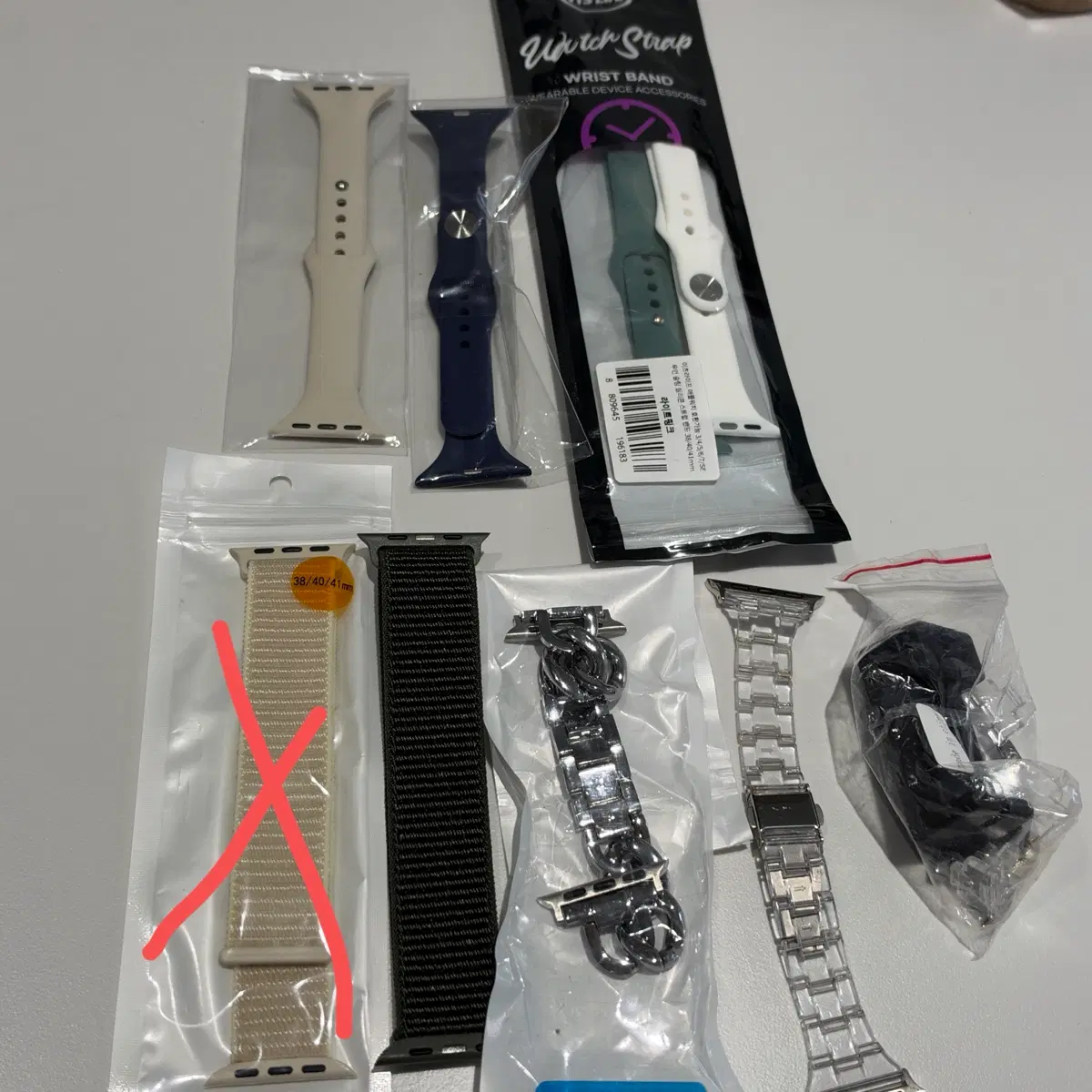 (일괄판매)애플워치 스트랩 세트 (38/40/41mm) 팔아요 총7개
