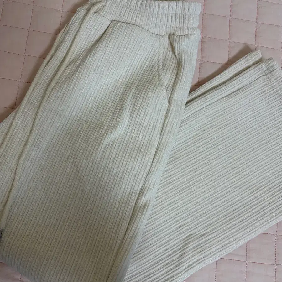 골지 팬츠 아이보리