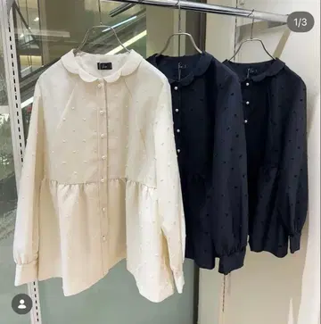 [SONO NAVY] Harmony DOT JQ 플라워 컬러 레이디 블라우스