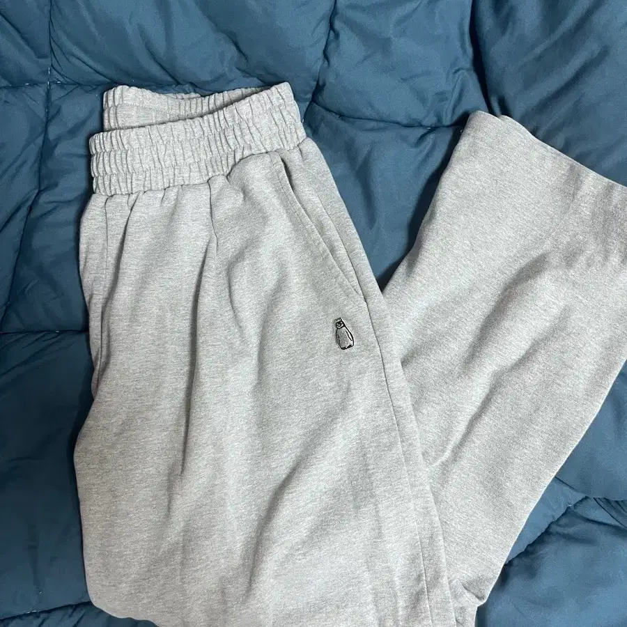 가까이 유니언즈 회색 트레이닝 와이드 바지