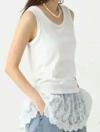 Elura 레이스 콤비 탱크 화이트