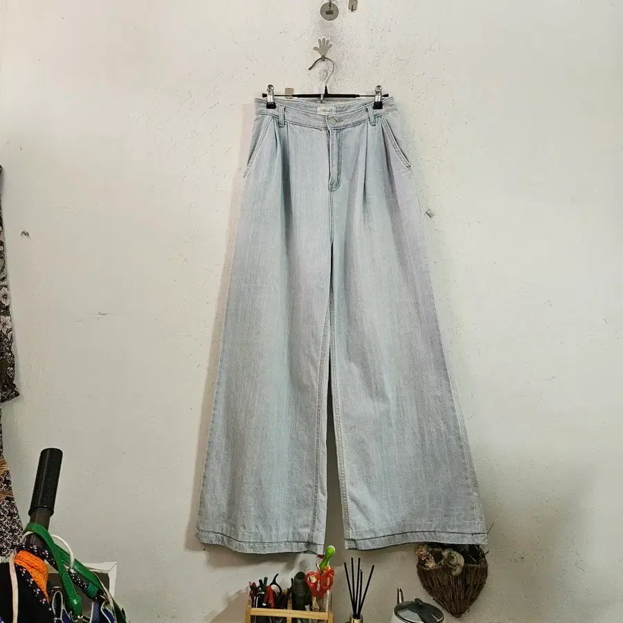 와이드 데님 팬츠 라이트 블루