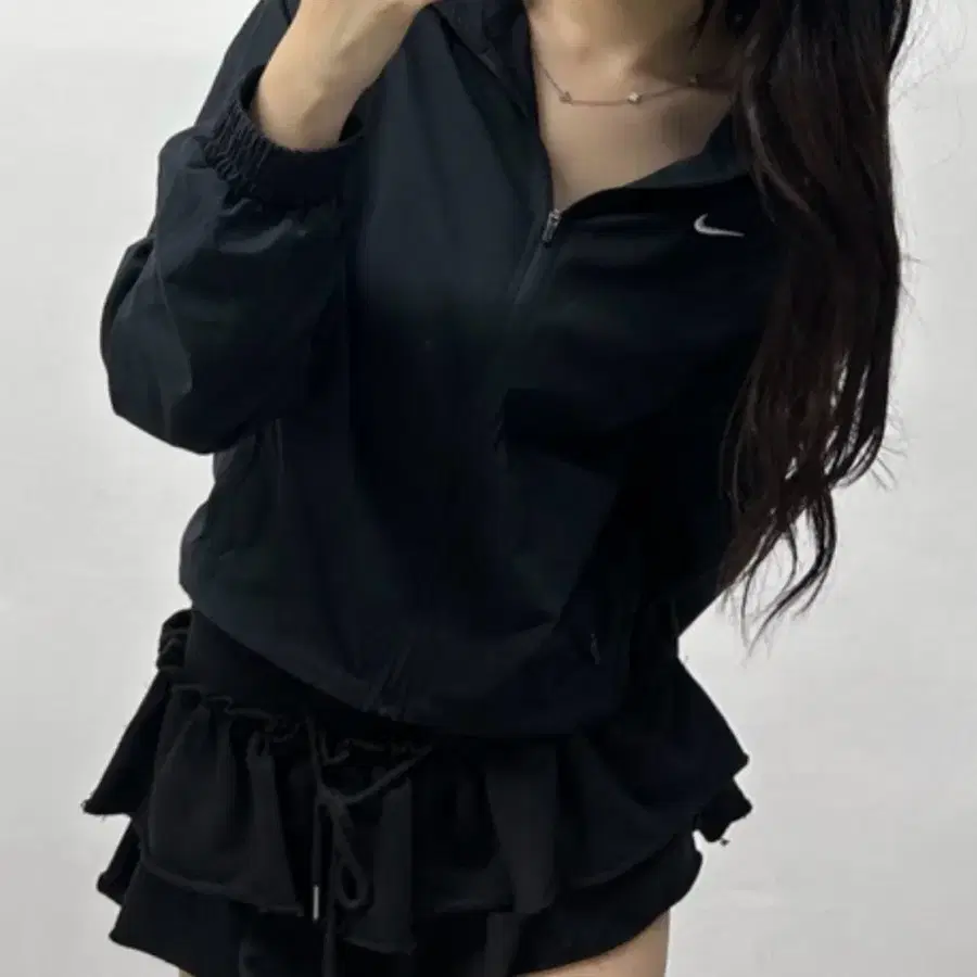 나이키 드라이핏 크롭 러닝 윈드브레이커 집업 자켓
