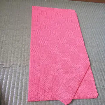 나고야 오비 여름용 핑크 얇은 원단 체크 패턴