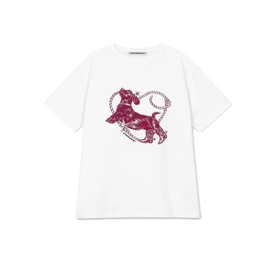 썬번프로젝트 하트 독 오버핏 티셔츠 화이트 HEART DOG OVERFIT T-SHIRT