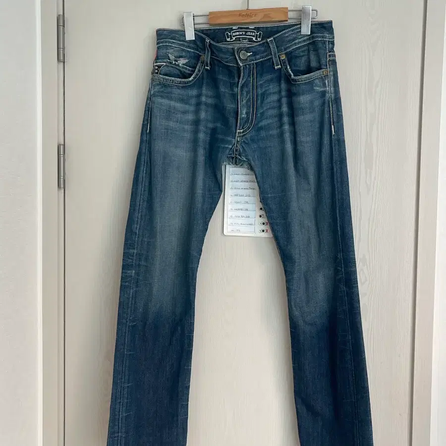 로빈스진(Robin's Jean)빈티지 커스텀 성조기 패치 스터드 데님 청바지 34