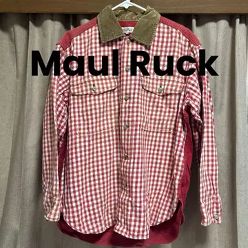Maul Ruck 플란넬 셔츠 체크 코듀로이 옷깃