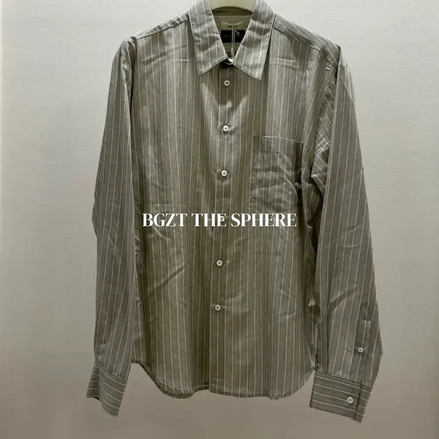 렉토 26FW 카셀 스트라이프 셔츠 스톤 그레이