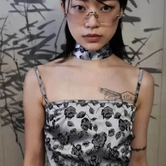 miae satin rose top silver