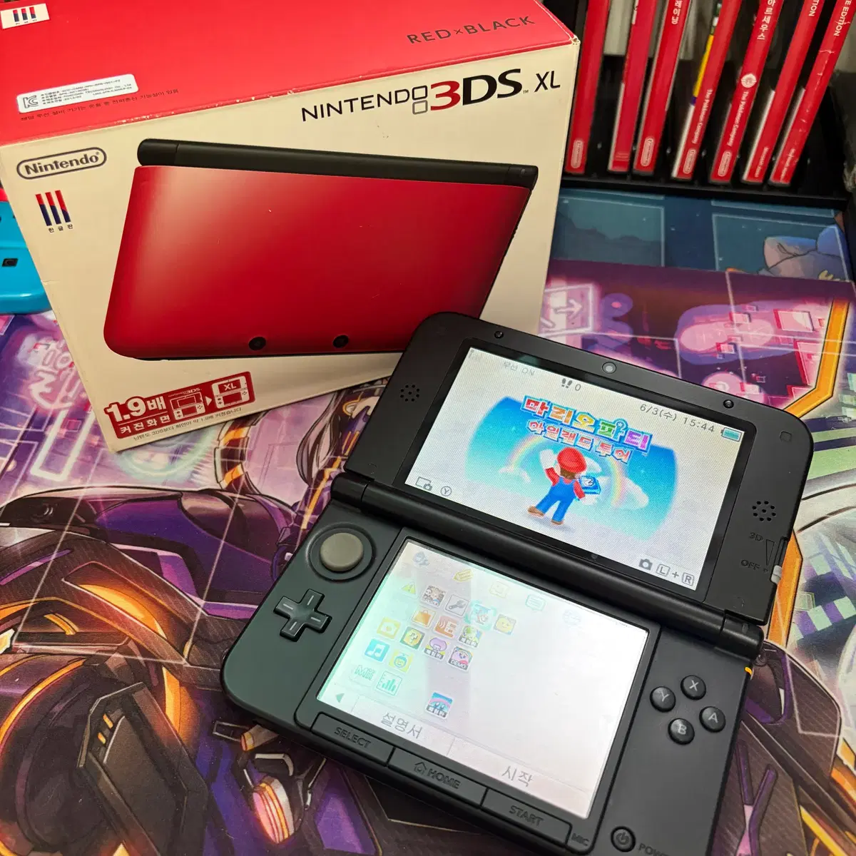 닌텐도 3DS XL 레드/블랙 게임기 (박스,아일랜드투어내장)