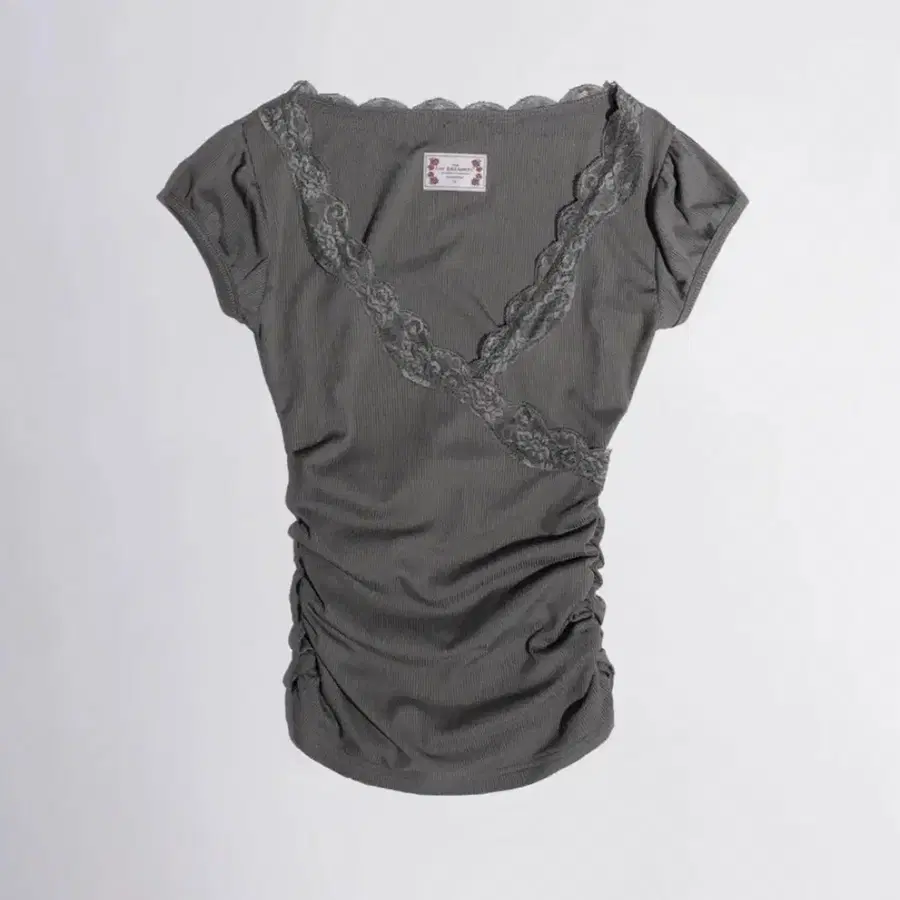 스컬프터 레이스 lace trim wrap tee