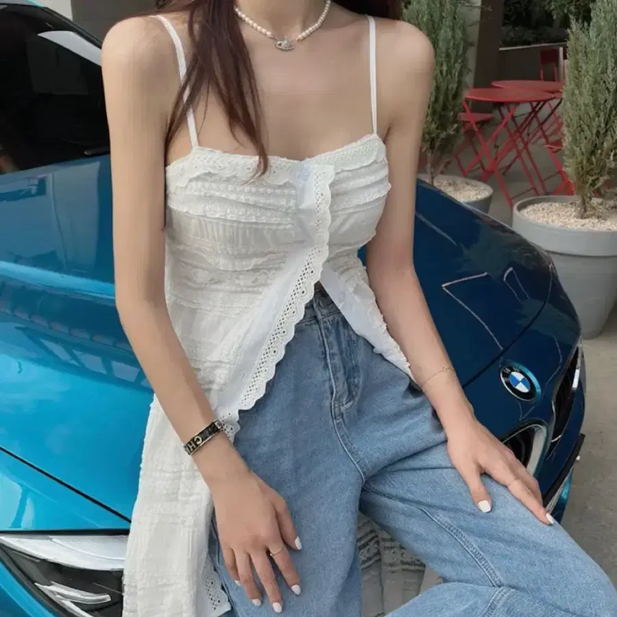 레이스레이어드 롱원피스 끈나시로브원피스