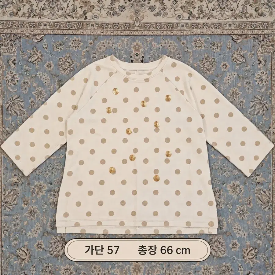 스팽글 도트 무늬 긴팔 티셔츠