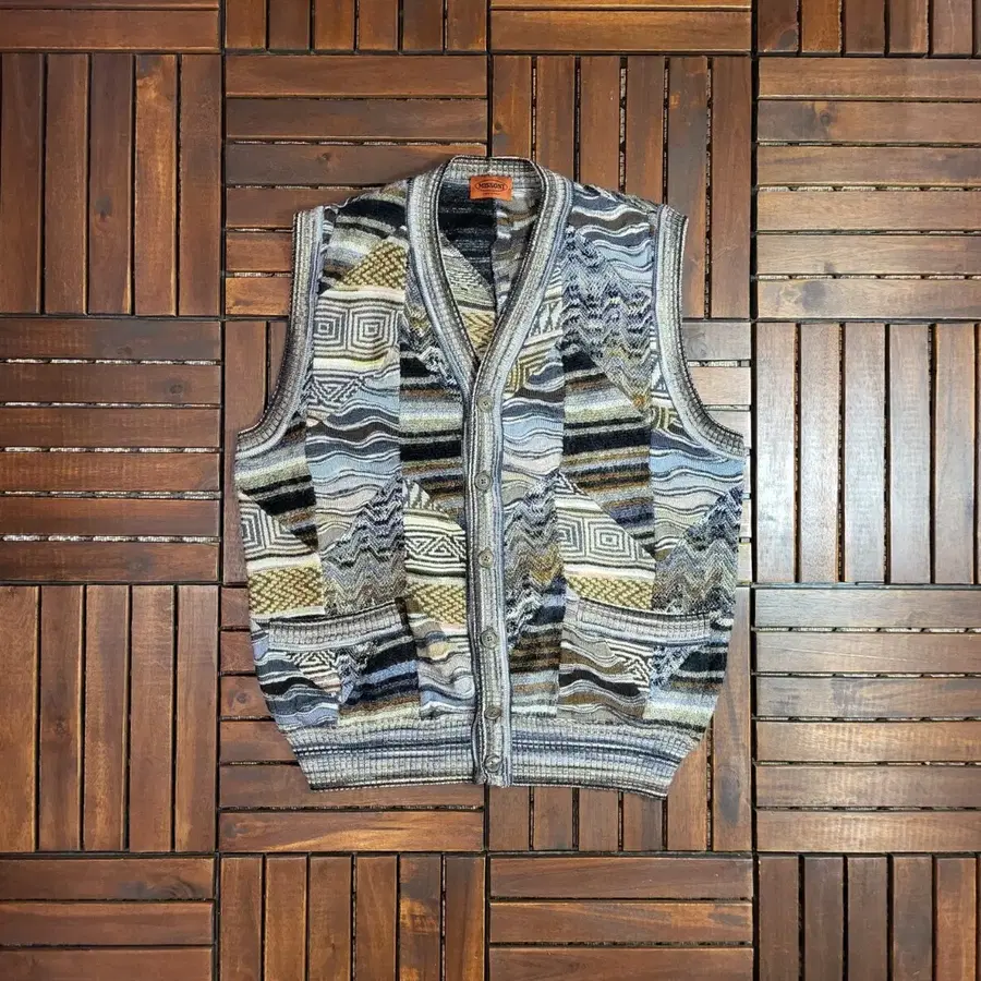 미쏘니(Missoni)니트 가디건 베스트 (XL) made in italy