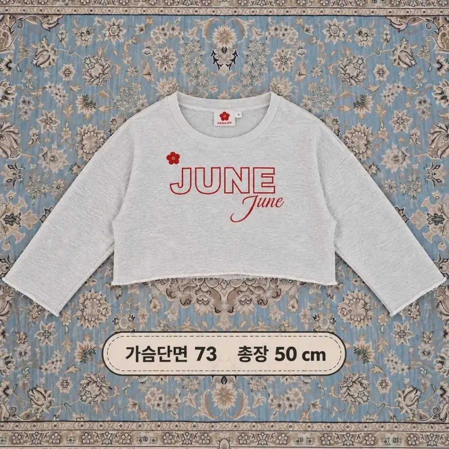 하나조이 크롭 맨투맨 그레이