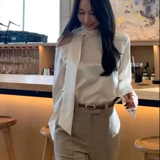 칙스라벨 헤리본 슬랙스