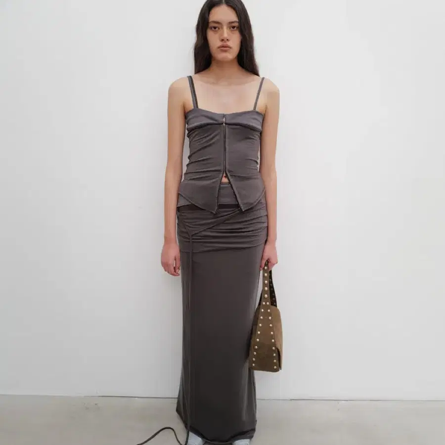 open yy contrast trim skirt