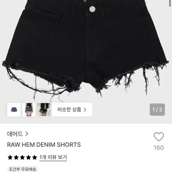 데어드 데님 쇼츠 RAW HEM DENIM SHORTS