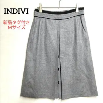 [택 포함 새상품] INDIVI 울 혼방 플레어 스커트 38/M 그레이