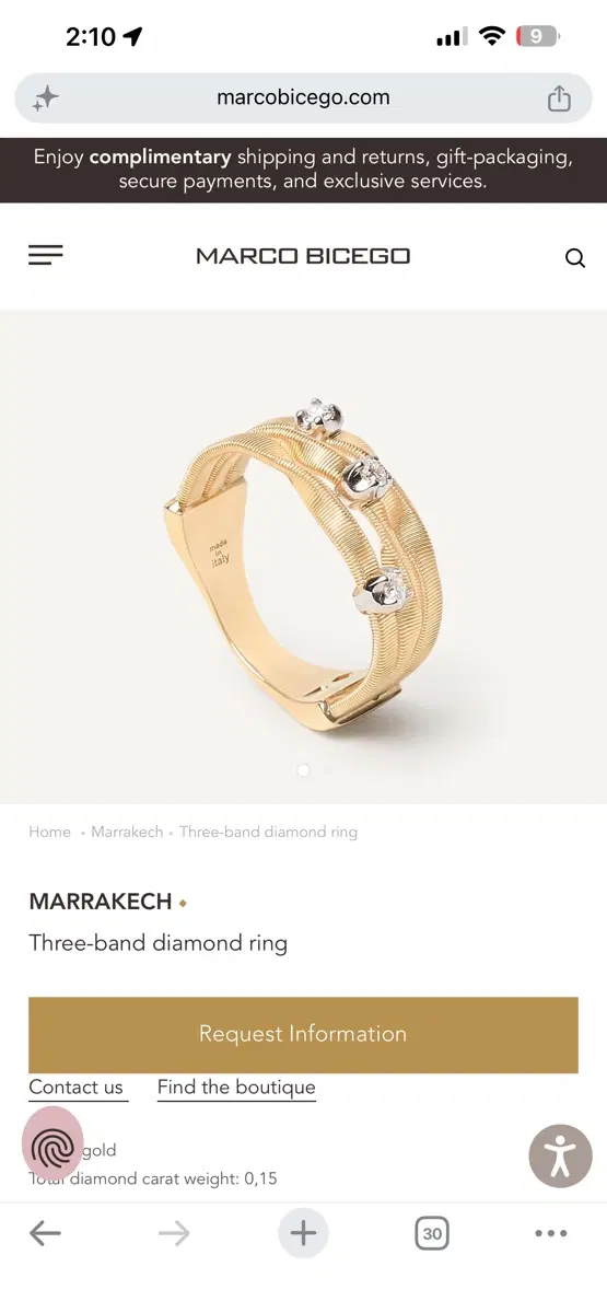 marco bicego 마르코 비체고 마라케시 다이아몬드 반지