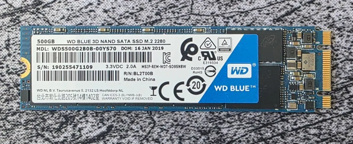 WD BLUE 3D NAND SATA M.2 SSD 500GB