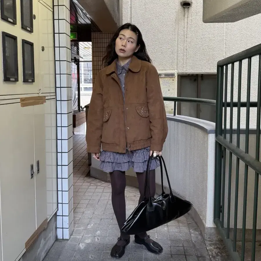새상품)호쿠스포쿠스 스웨이드 자켓 브라운