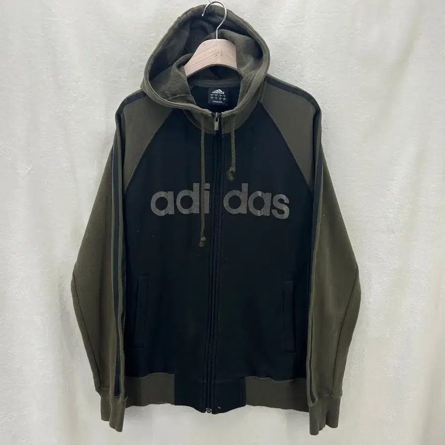 [ADIDAS] 아디다스 올드스쿨 배색 빅로고 후드집업