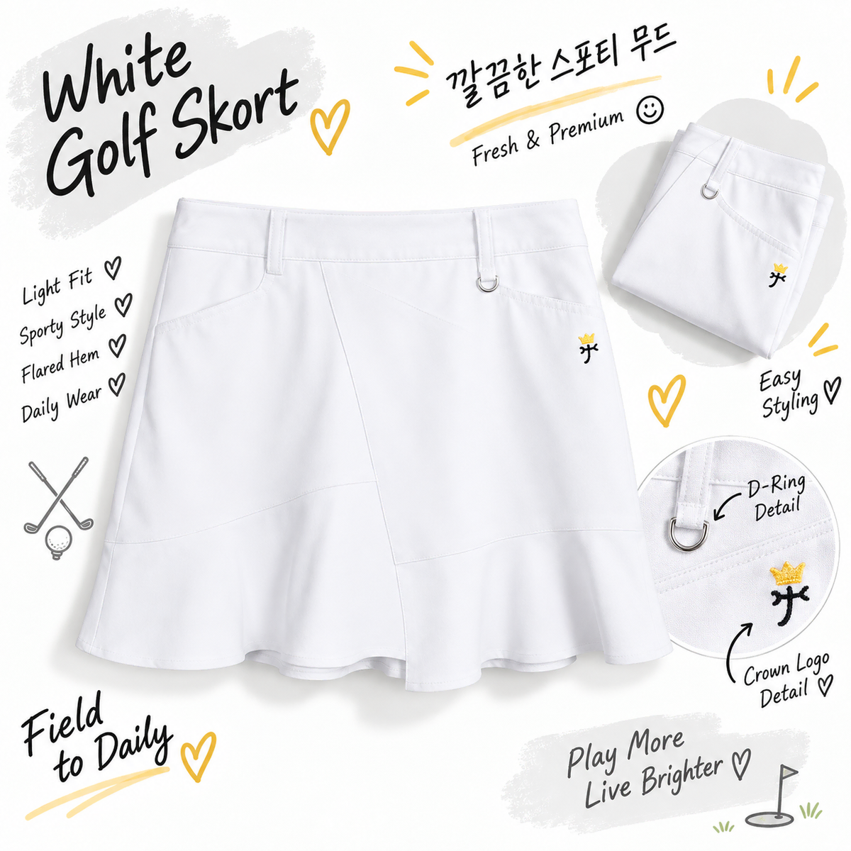 여성67/ 까스텔바작 골프 스커트 치마 WT 38-96