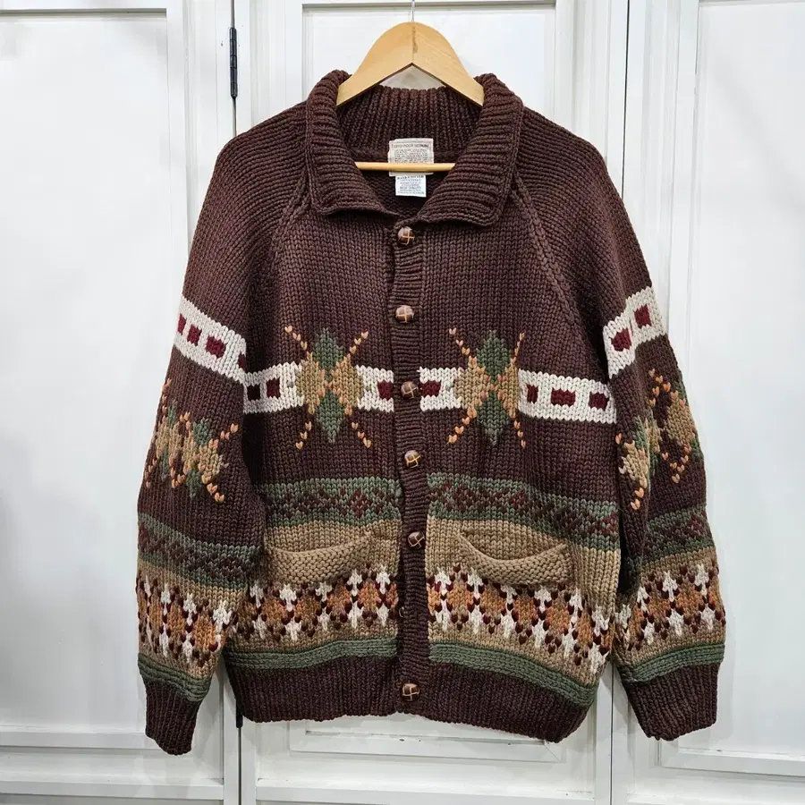 HAND MADE] ZEHO POUR HOMME 코위찬가디건 순모 100% 초헤비 노르딕 니트 가디건