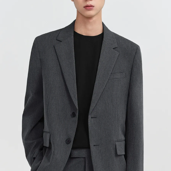 무신사 스탠다드 무탠다드 릴렉스드 베이식 블레이저 미디엄 그레이