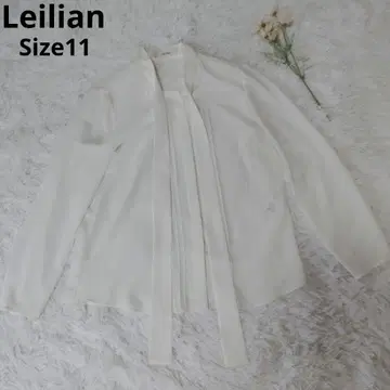[ 새상품급 ] 레리안 Leilian 보타이 블라우스 핀턱 화이트 L 일본제