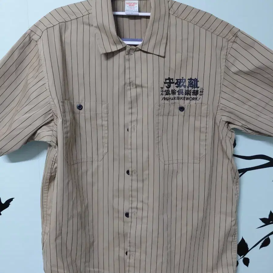일본 빈티지 워크 셔츠 SHUHARI BIKEWORKS