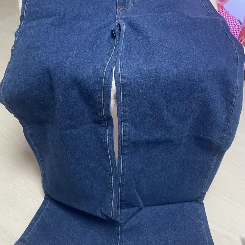 자주 진청 데님바지