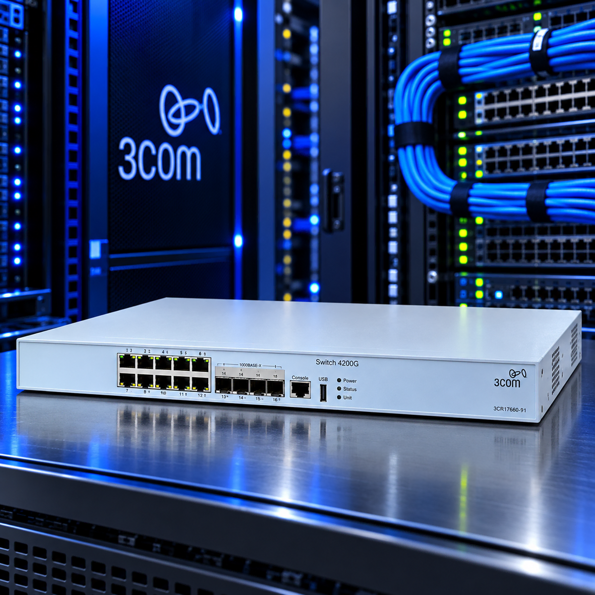 [국내재고]3Com 3CR17660-91 Switch 4200G 12포트 기가비트 스위칭허브