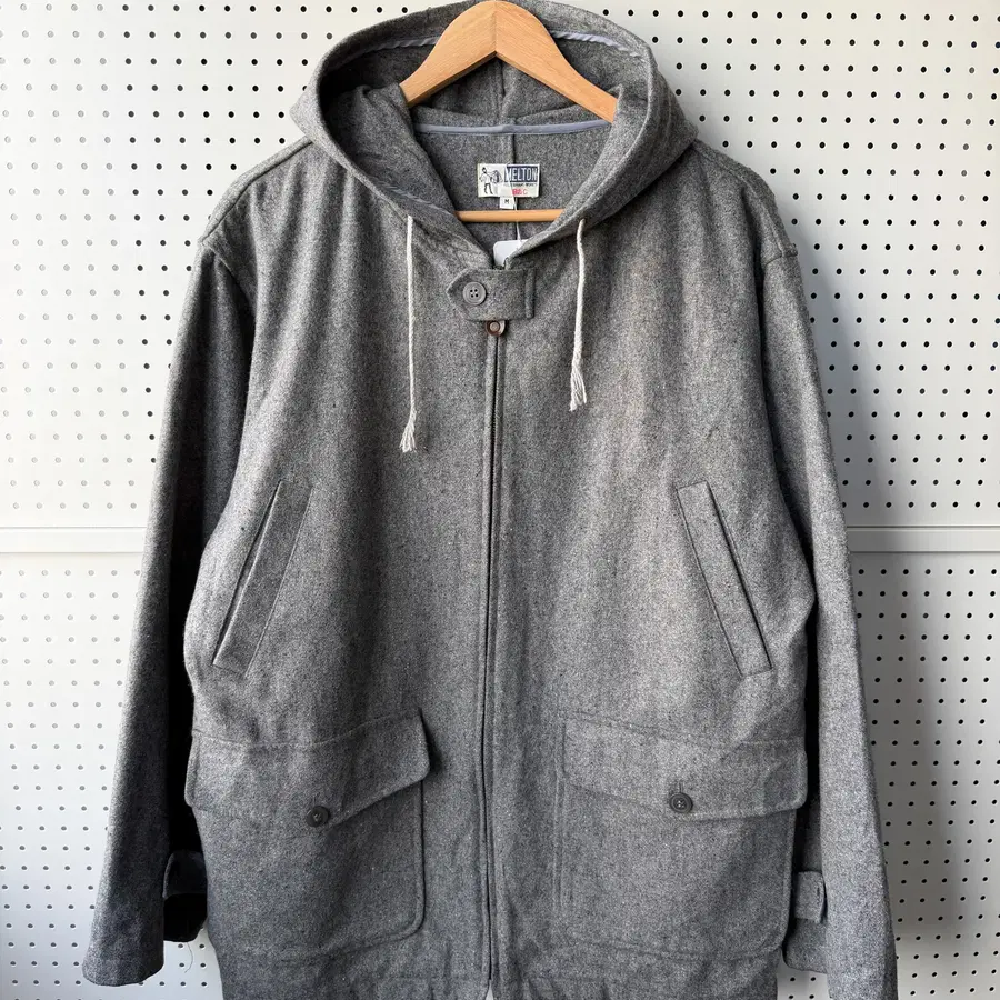 Melton 90's 후디드 울 자켓