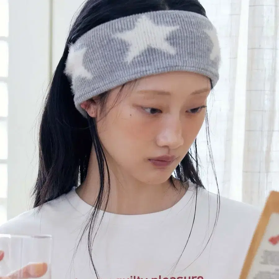 라츠유 헤어 밴드 Bella Fluffy Head Band Light Gray