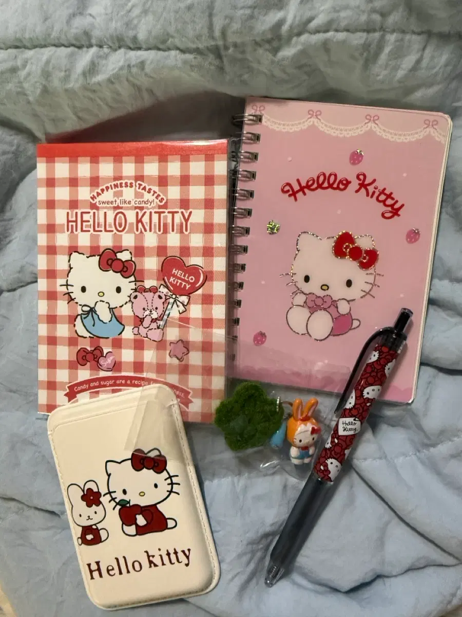 키티 메모패드 수첩 맥세이프지갑 키링 펜 새상품 일괄