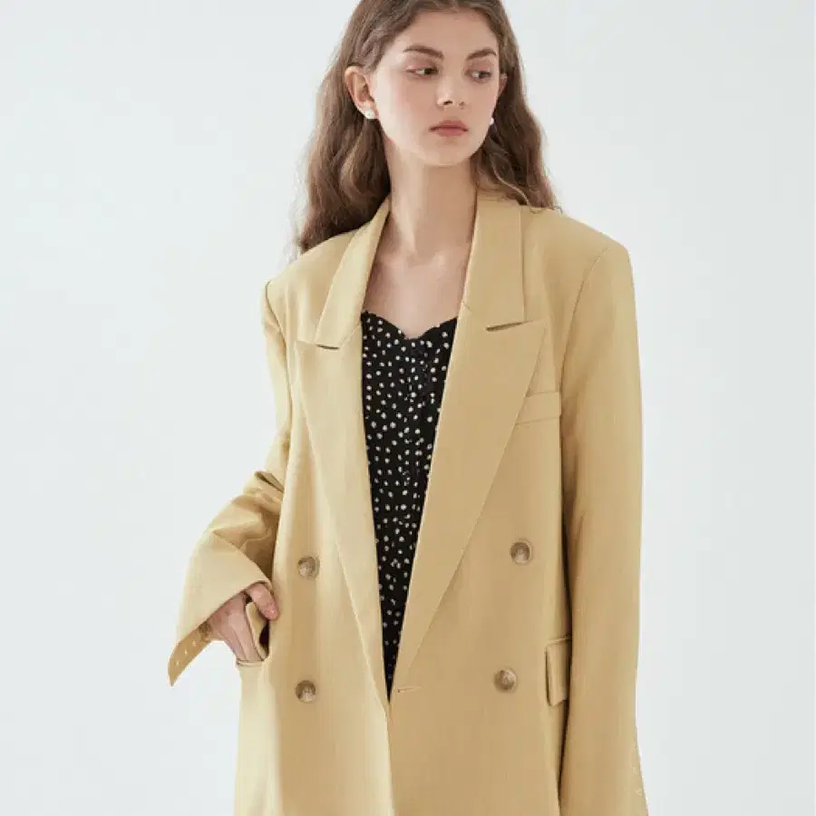 (블랙) 헤더먼트 매트 더블 자켓