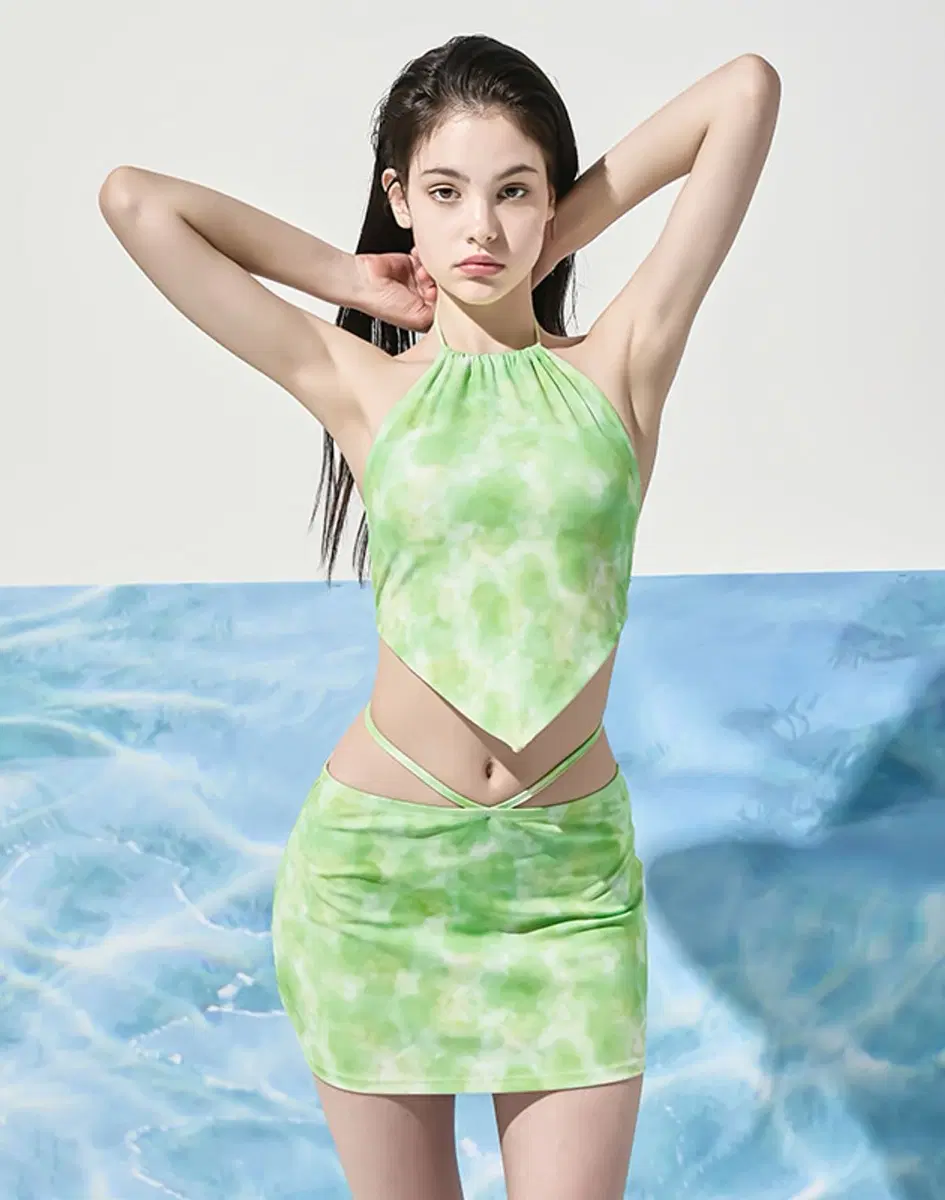 비키니밴더 타이다이 스카프 비키니 수영복 3PCS