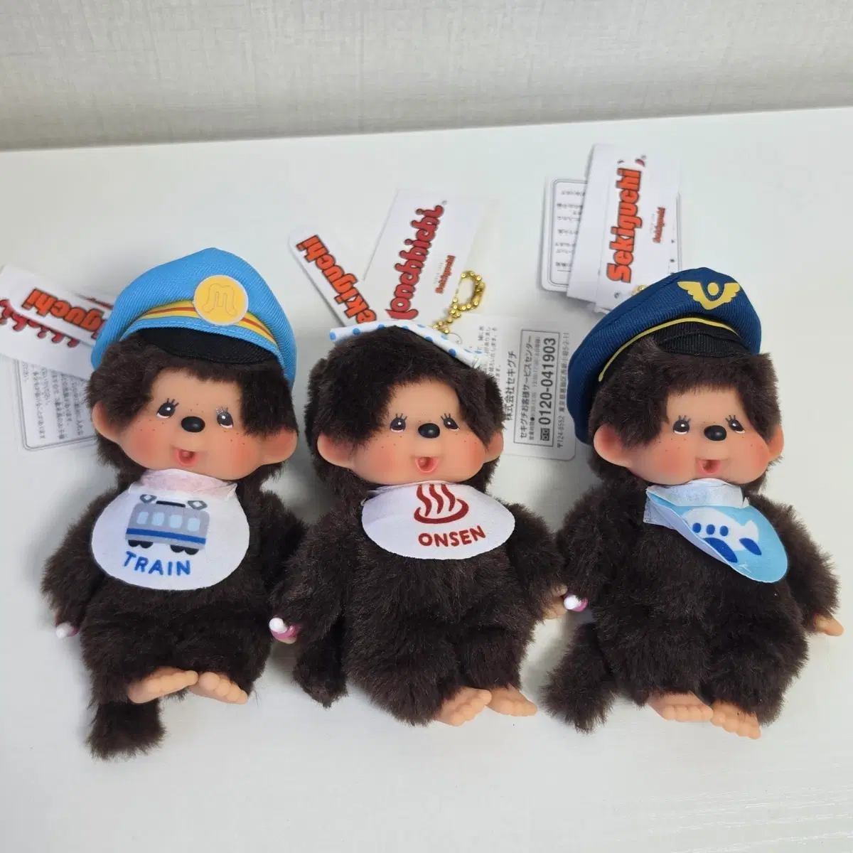 세키구치 몬치치 인형 3종 세트 (트레인, 온천, 파일럿)