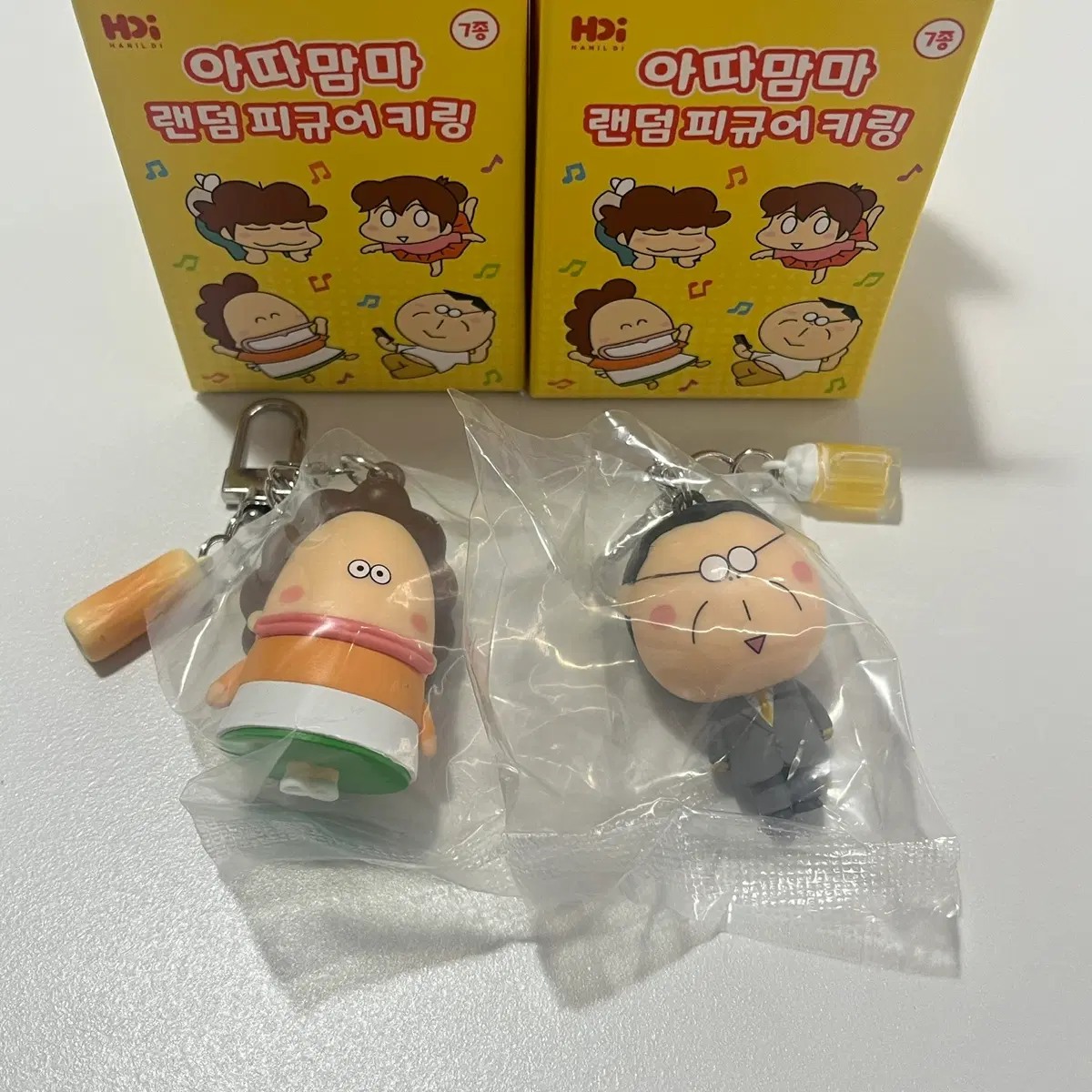 (일괄) 아따맘마 엄마 아빠 피규어 키링 세트