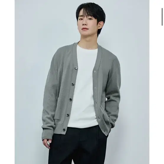 새것 마인드브릿지 세미 오버핏 가디건 105 민트