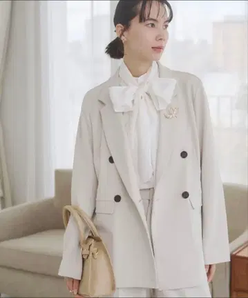 ANGIE 더블 브레스트 더블 버튼 블레이저 재킷