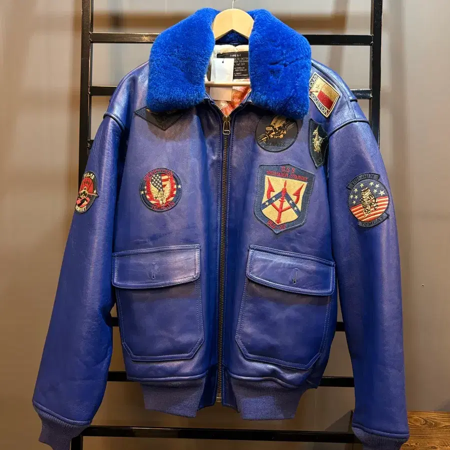 [XL] 탑건 TOP GUN G-1 무스탕 카라 가죽 플라이트 자켓 29.9