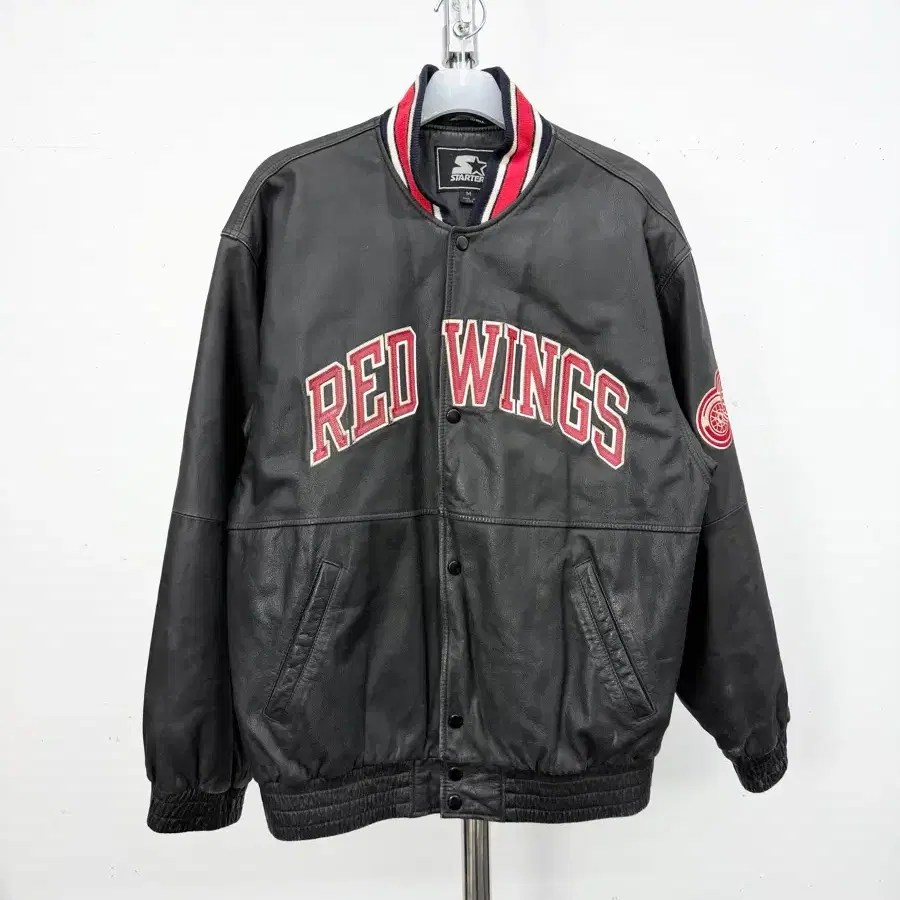 90s Starter Detroit Red Wings Leather Varsity Jacket
