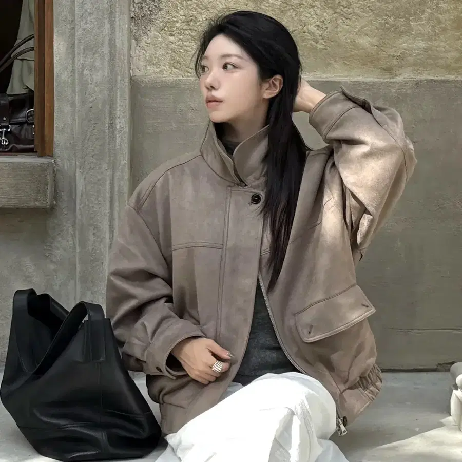 (택ㅇ새상품) 로브로브 마이 스웨이드봄버 토프 브라운