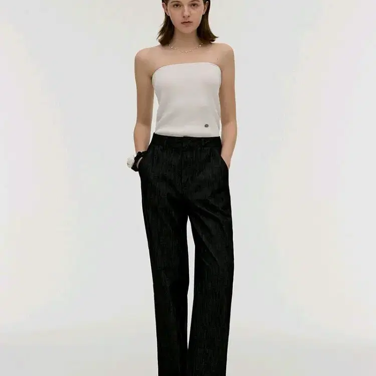MONGDOL 몽돌 린넨라이크 스트레이트 데님 팬츠 블랙 M